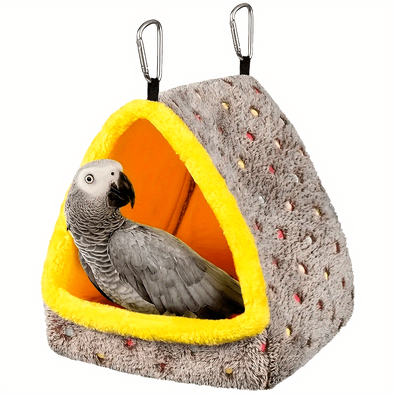 

Build, Cozy & Warm Parrot Birdhouse | Soft Polyester Nest With Accents, Metal Hooks For Easy Hanging | Ideal For Medium To Large Birds, Guinea Pigs & Small Pets | Snug & Comfortable Shelter