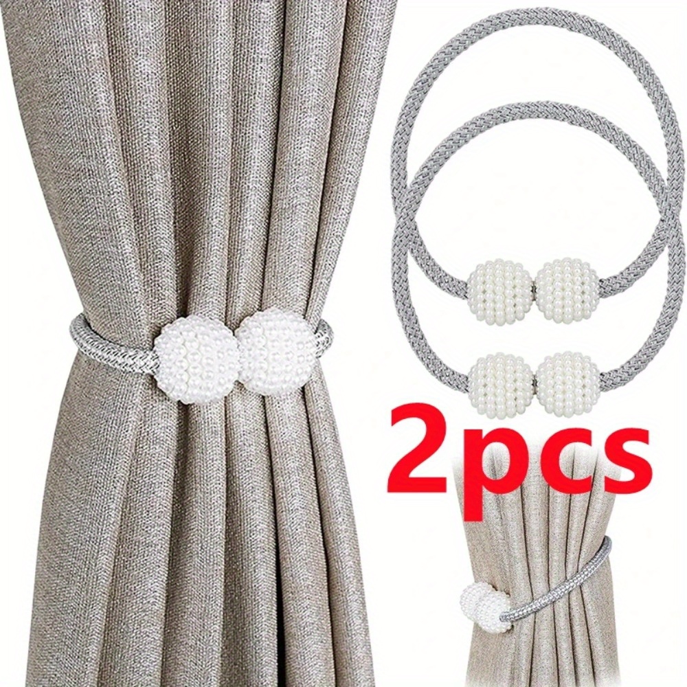 

2pcs Magnetic Curtain Tiebacks - Classic Holdbacks For Decor, Plastic