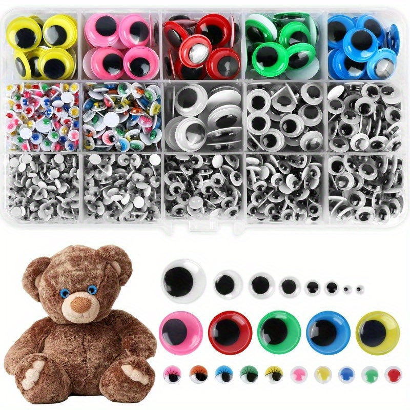 TEMU 1500 Pcs Self-adhesive Eyes, Googly Eyes, Plastic Eyes, Diy Scrapbooking Craft Toy Accessories And Self-adhesive For Christmas Day (4/ 5/ 6/ 8/ 10/ 15 Mm)