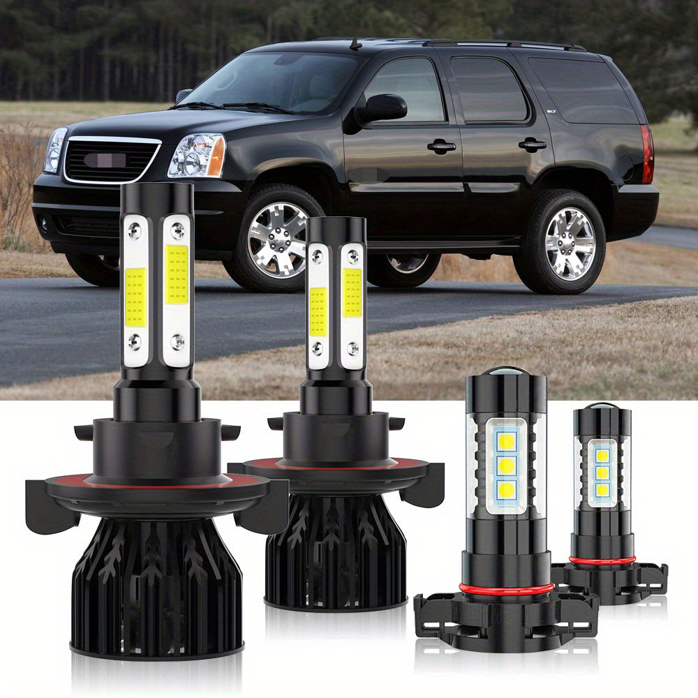 

For Gmc For 2500 2007 2008 2009 2010 2011 2012 2013 Led Headlight Beam + Fog Light Bulbs Kit 9008 5202, 40w 4000lm Power Lamps White 6500k, 100% Brand New,