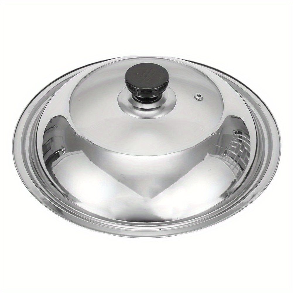 1pc stainless steel pot lid with   glass window universal fit cookware cover with knob steam vent for woks and pots kitchen accessories replacement details 1