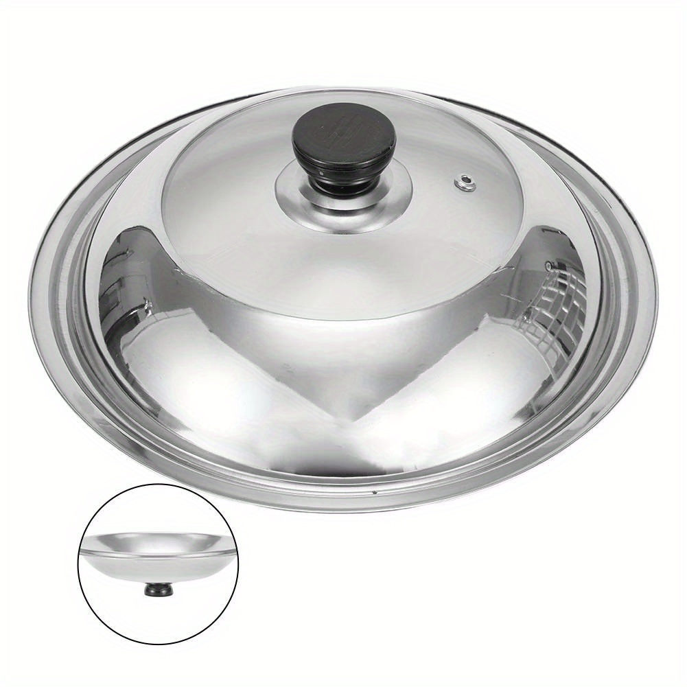 1pc stainless steel pot lid with   glass window universal fit cookware cover with knob steam vent for woks and pots kitchen accessories replacement details 2