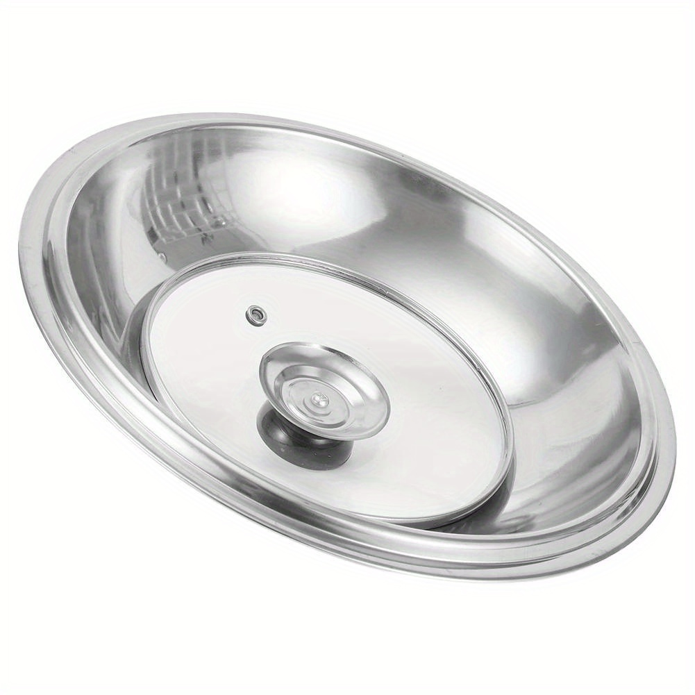 1pc stainless steel pot lid with   glass window universal fit cookware cover with knob steam vent for woks and pots kitchen accessories replacement details 3