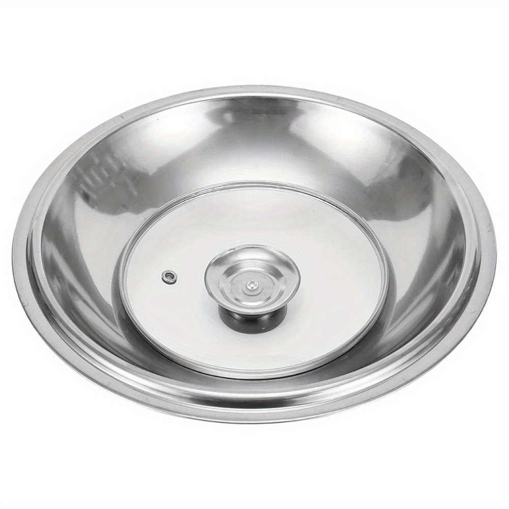 1pc stainless steel pot lid with   glass window universal fit cookware cover with knob steam vent for woks and pots kitchen accessories replacement details 12