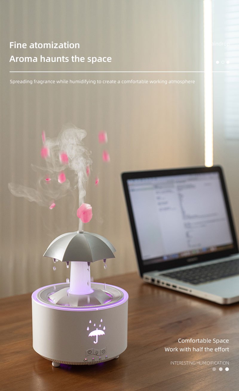 rotating aromatherapy humidifier with essential oil diffuser with led lights plug powered 110v us plug for room types ideal for home office and holiday gifts details 6
