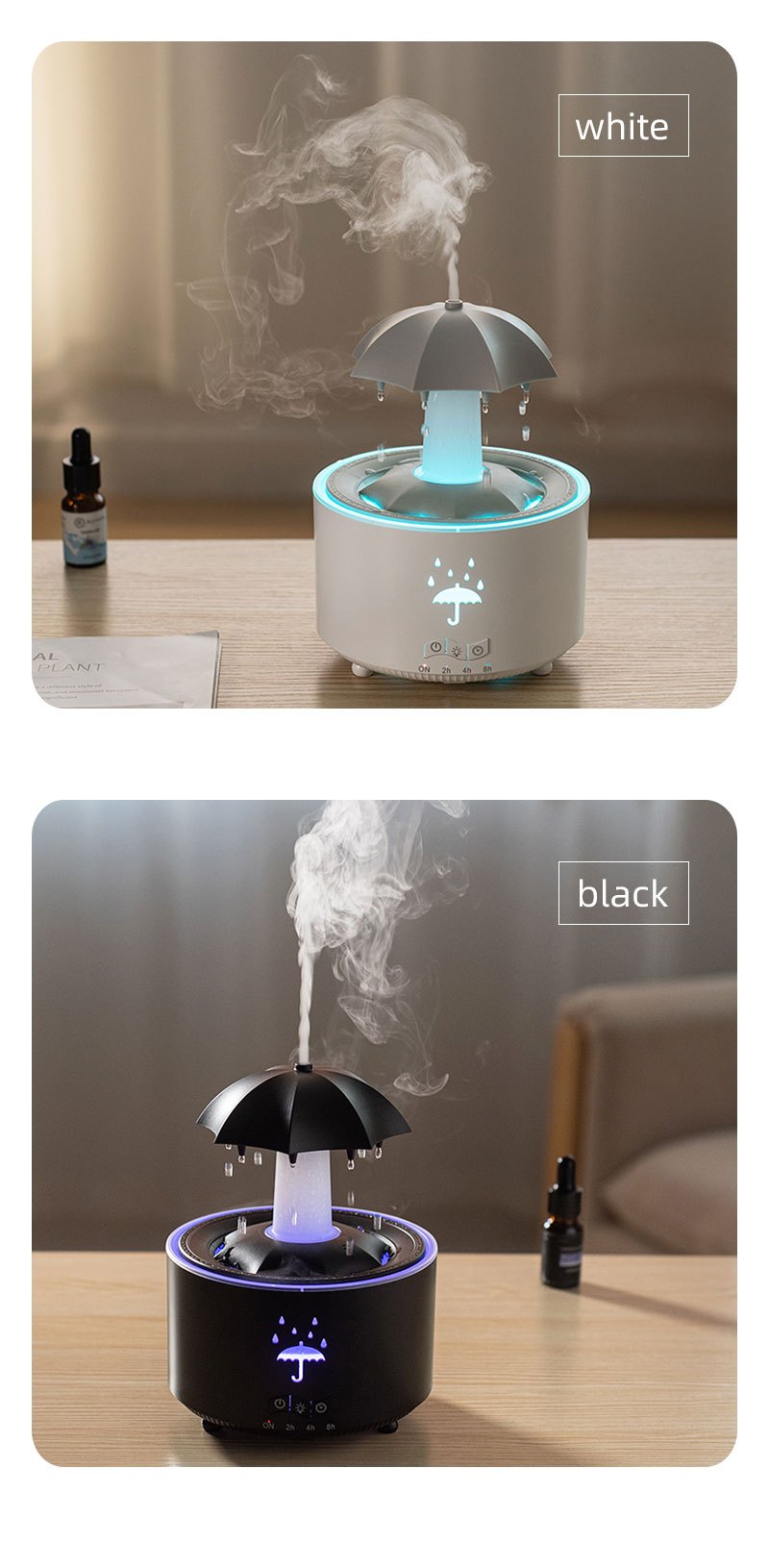 rotating aromatherapy humidifier with essential oil diffuser with led lights plug powered 110v us plug for room types ideal for home office and holiday gifts details 12