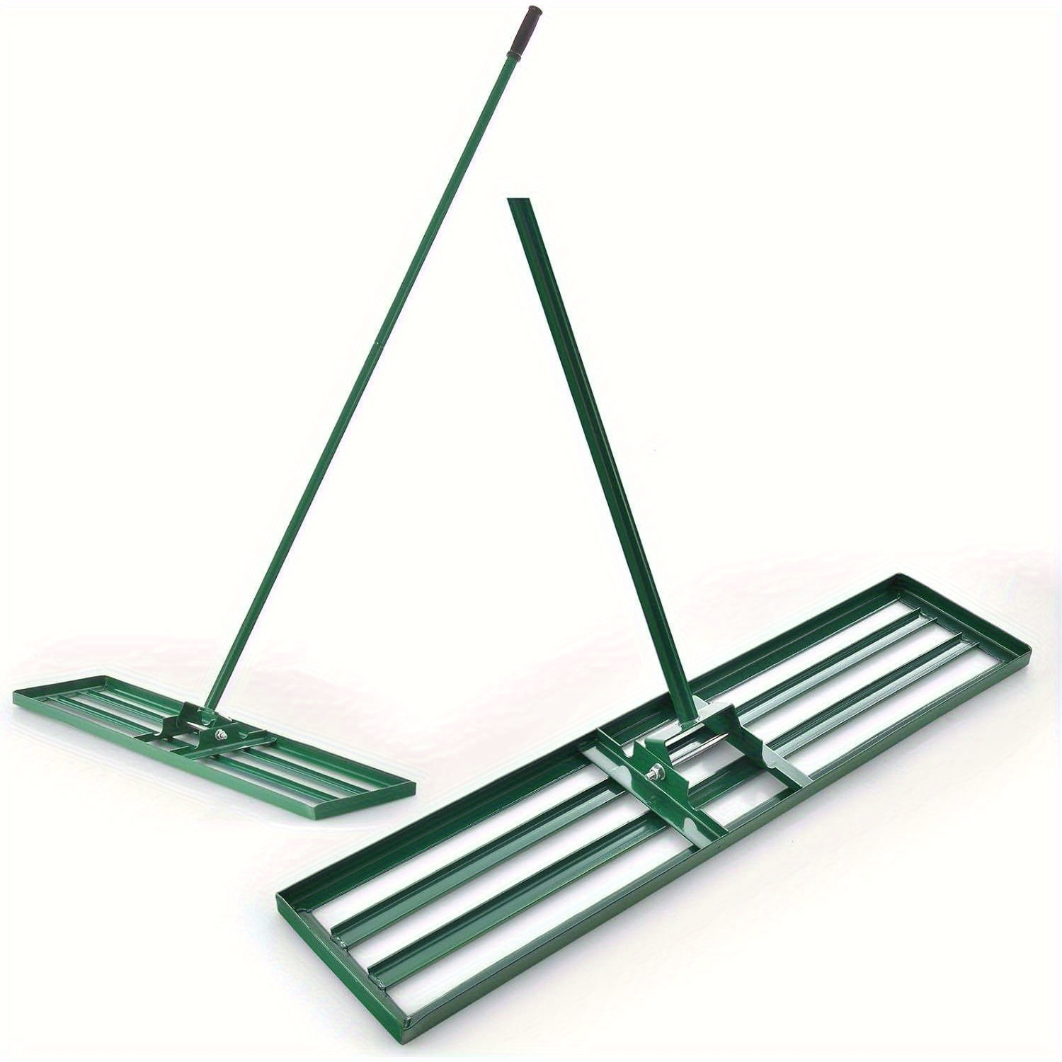 TEMU Lawn Leveling Rake Metal, Lawn Tool With Ergonomic Handle, Leveling Of Sand Soil, Leveling Rake Surface Leveler Green