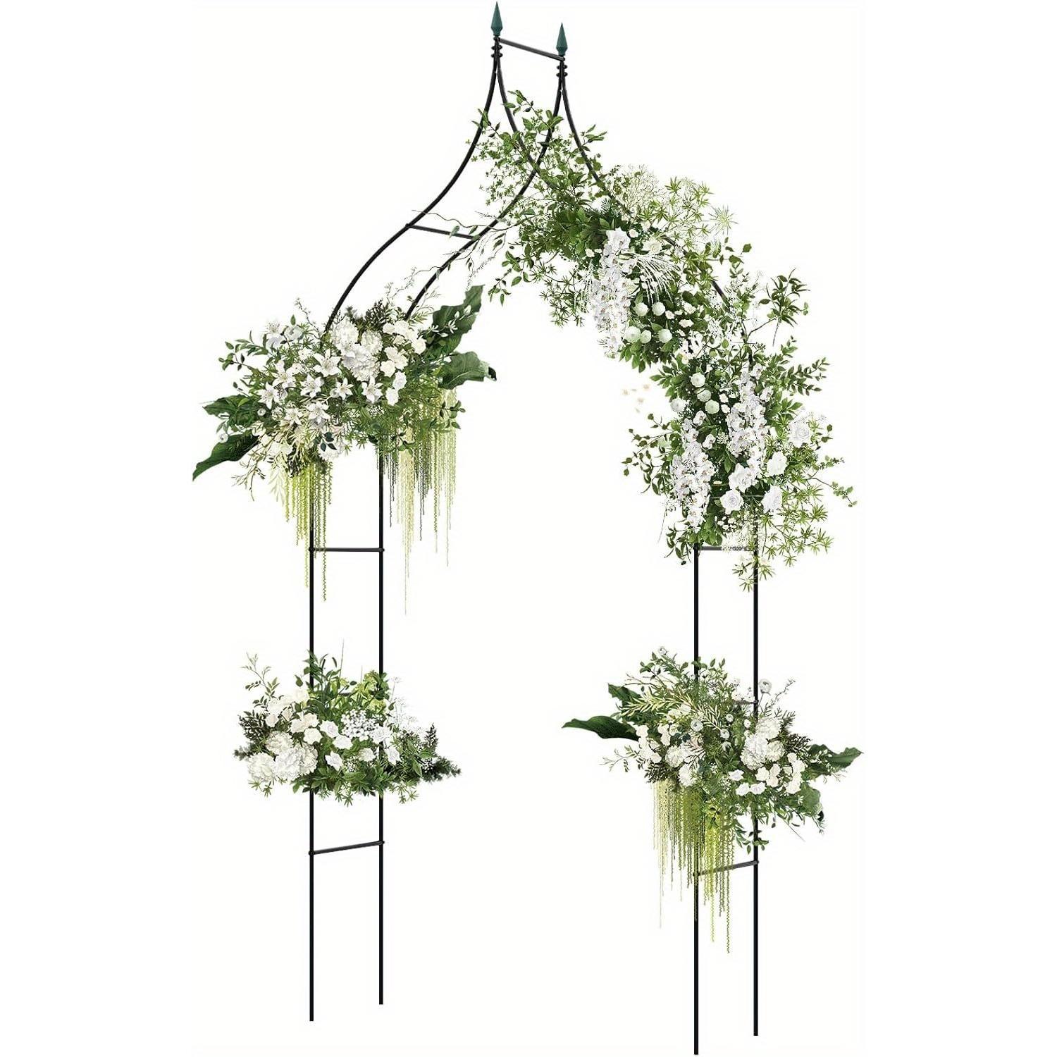 Rose Arch Metal, Gothic Arch, Rose Grid Tendrils Archway, For Roses Flowers, Pergola Trellis