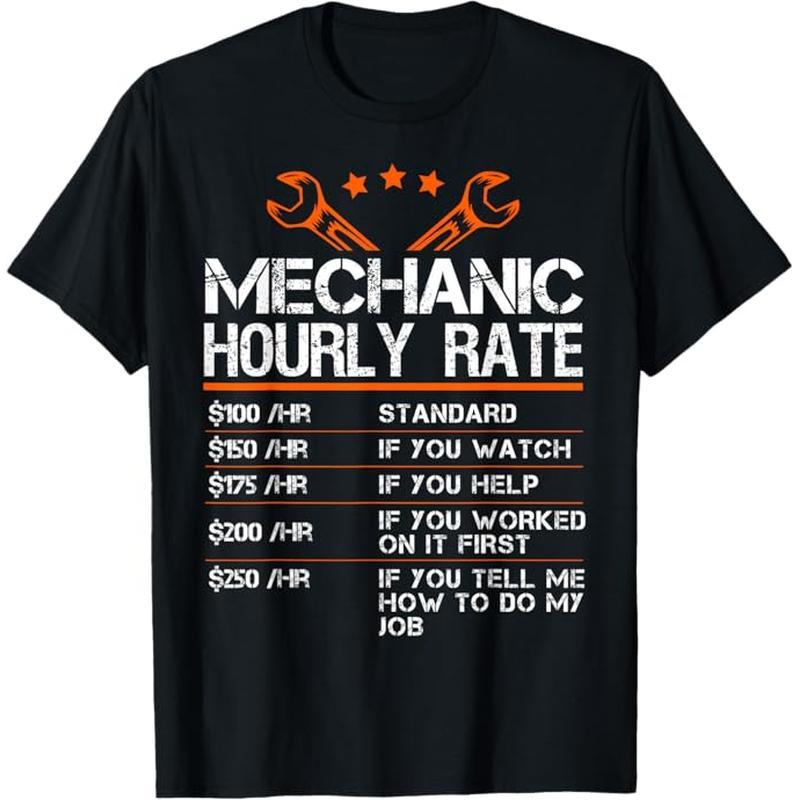 

Funny Mechanic Rate Auto Repair Mechanic Labor Rates T-shirt, 100% Cotton, Gift For Men Women Dad Mom Friends, S-xxxl, Black