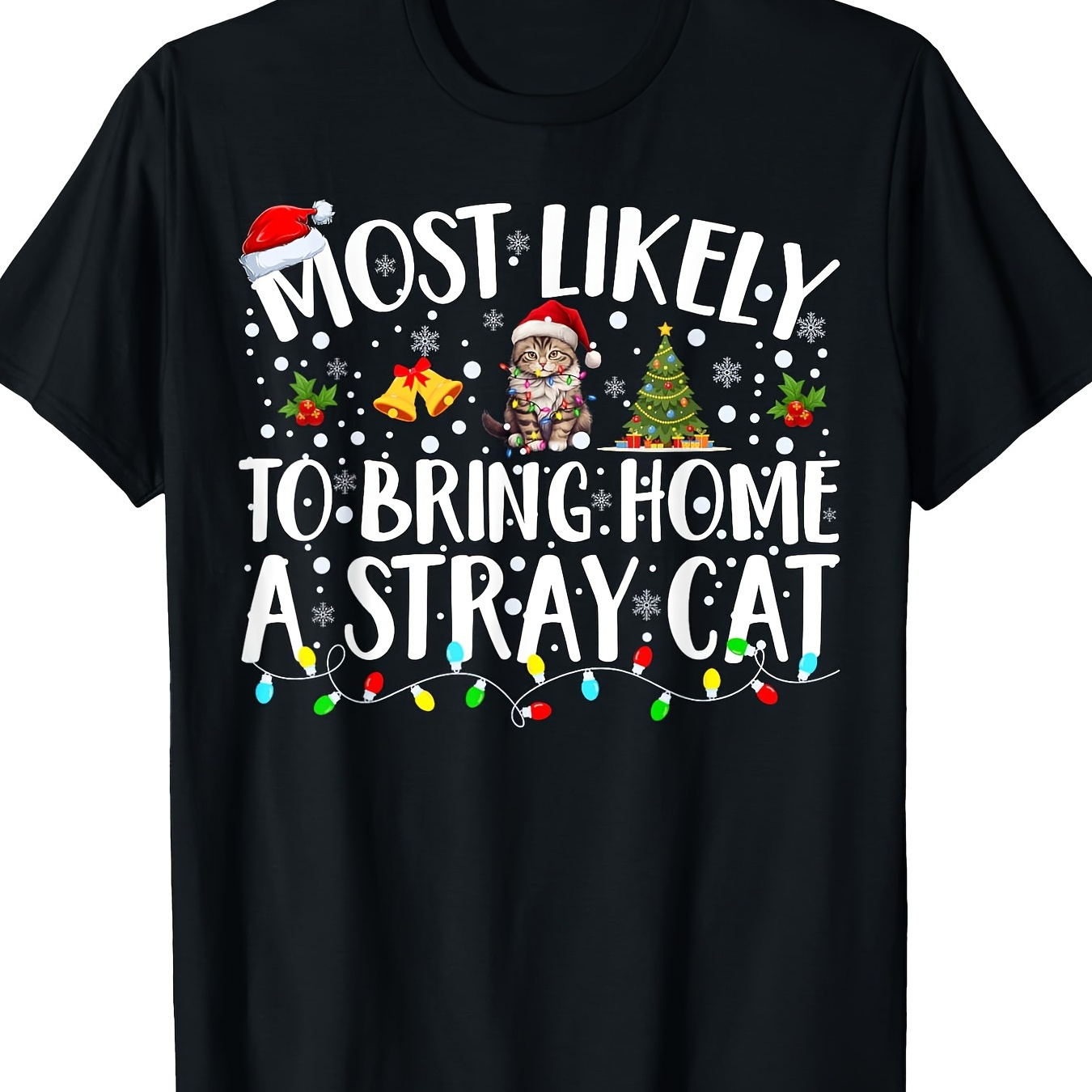 

Christmas T-shirt Most To Home A Cat