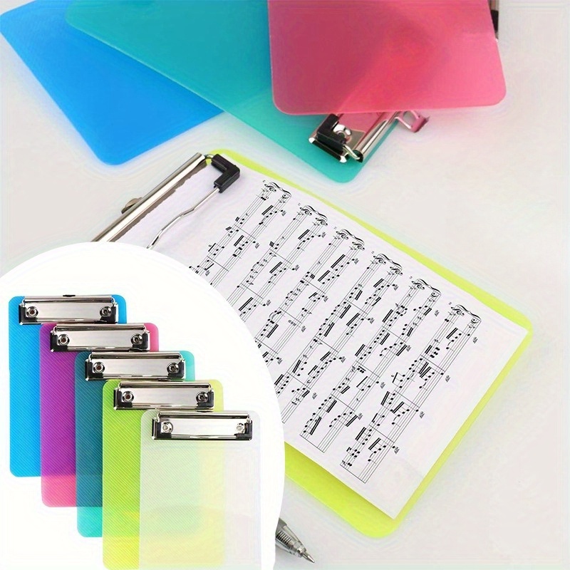 

5 Pcs Of Supplies, Clipboard , Plastic Clipboards, Easy To Operate, Pocket Clipboards, Hard And Clipboards, Suitable For Classrooms, Offices, Restaurants, Offices