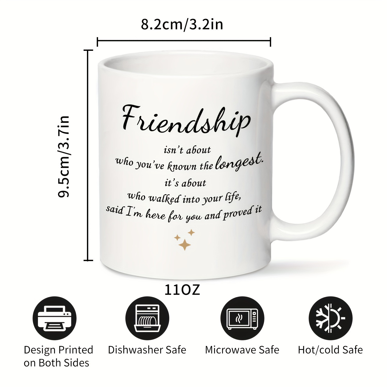 

1pc Reusable Ceramic Mug With Quote, Insulated 11oz Multipurpose Coffee Cup, Hand Wash Only - Ideal Gift For