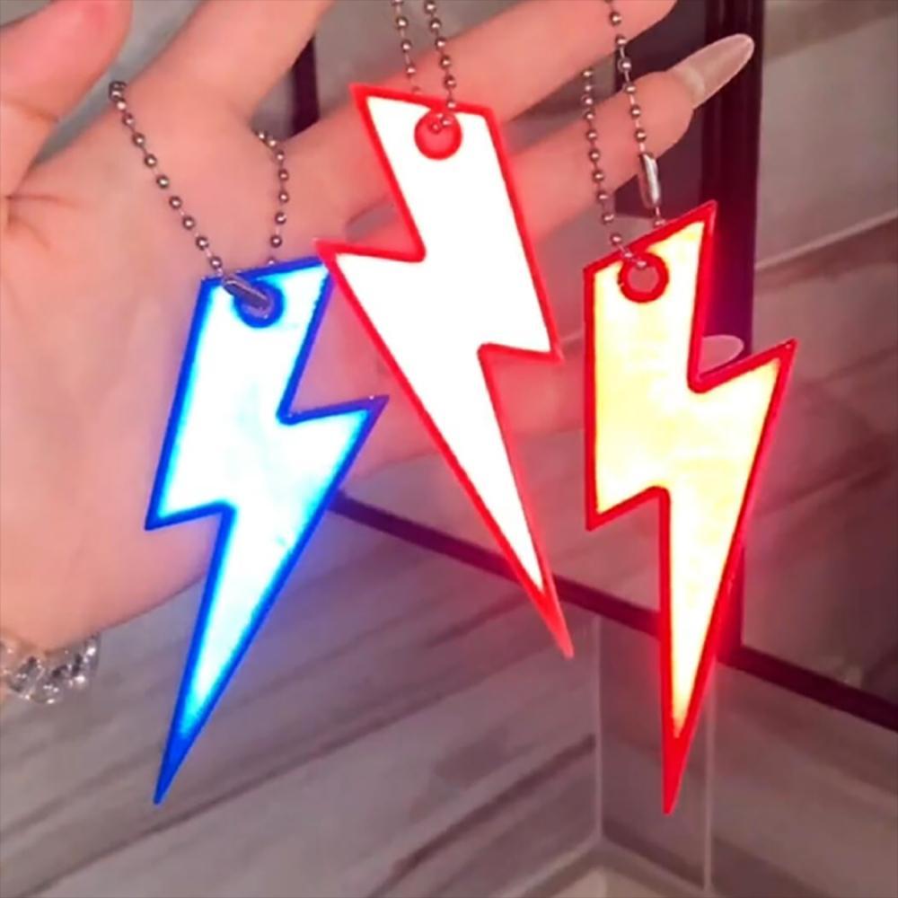 10pcs reflective lightning keychains pvc material high Temu Kuwait