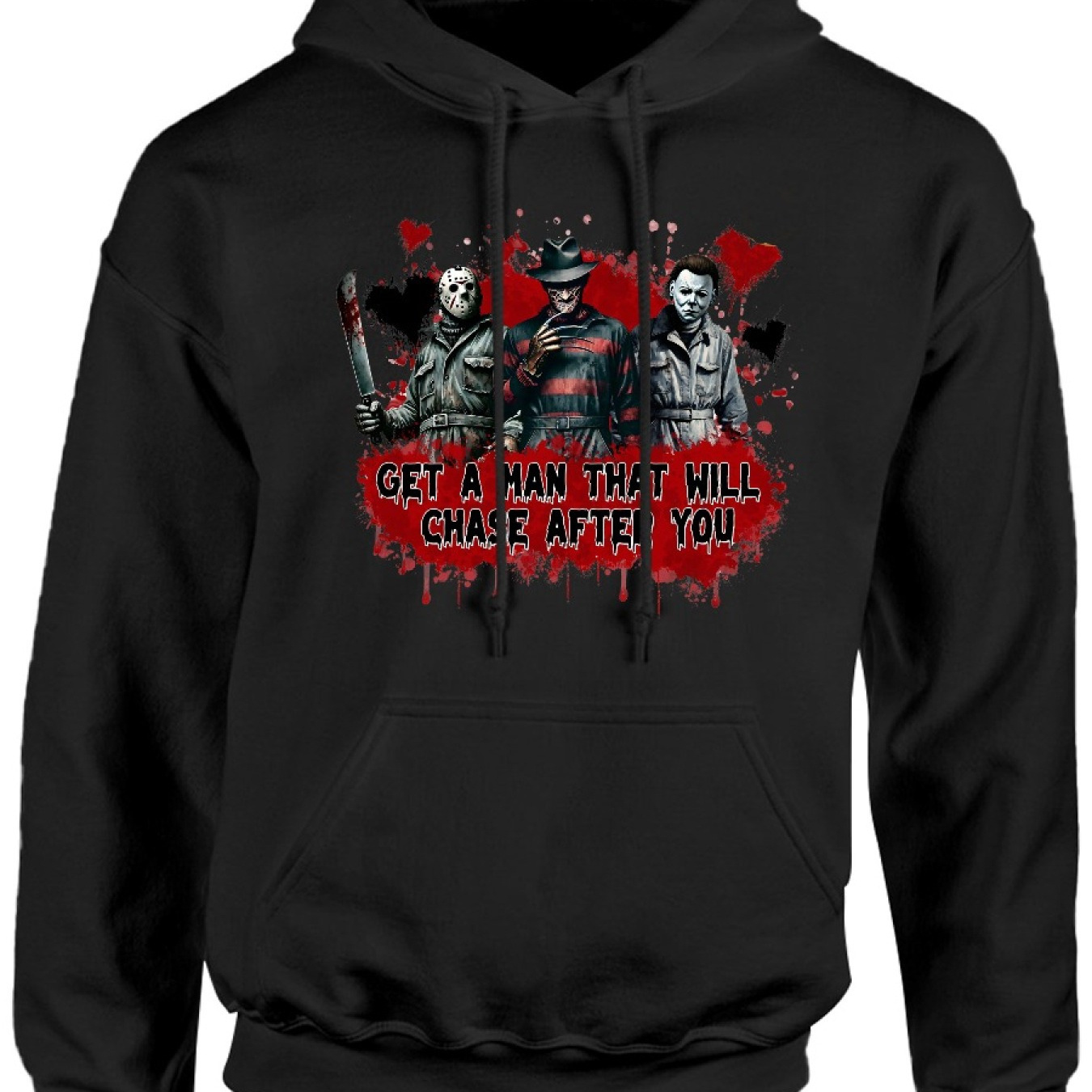 

Get That Will , Horror Friends Cozy Pullover Hoodie, Casual Long Sleeve Crew Neck Hoodie