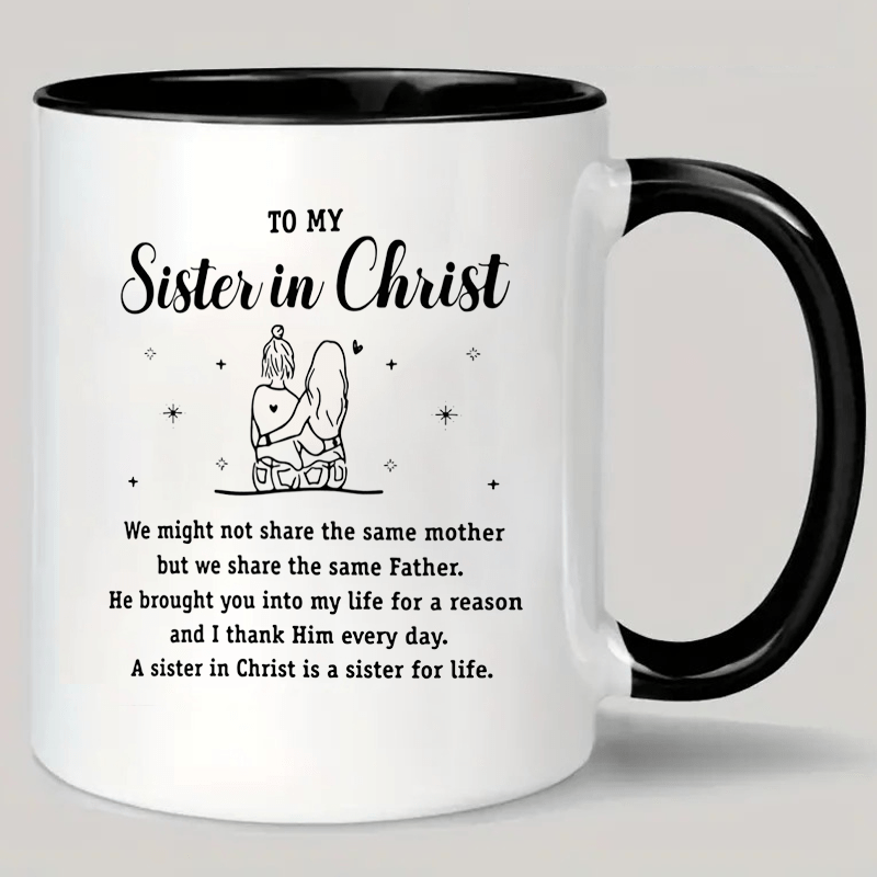 

1pc Christian Mug - Insulated, Reusable Cup 'to My Sister In ' - - For Christian Women And