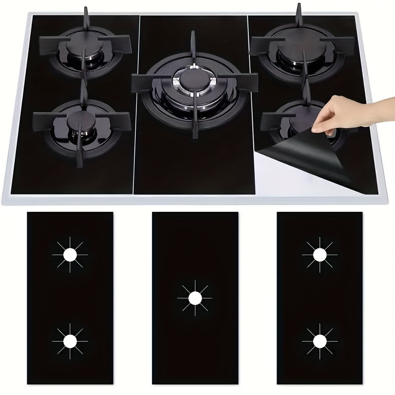 

1pc , Reusable Gas Stove Protector - 5-hole Oil & Dirt Resistant Pad For Cleaner Cooking, Washable Oven Liner Cover