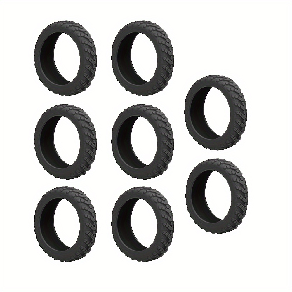 TEMU 8-pack Black Silicone Luggage Wheel Covers - Shock-absorbent, Waterproof, To Install, Rolling Travel Accessory Set For Increased Durability And