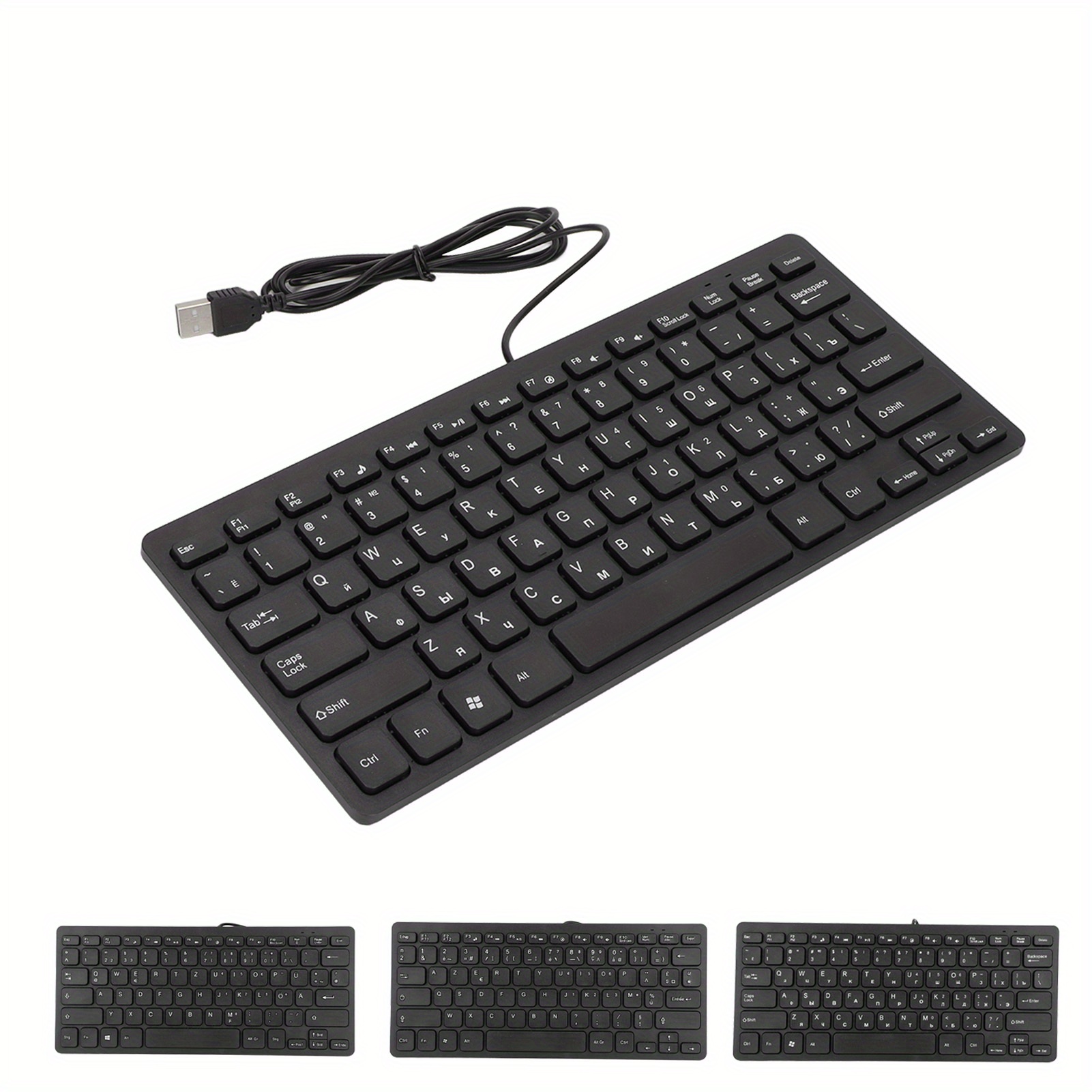 

Wired Keyboard, Tt- A01 78 Keys Usb Keyboard Mute Ultra Thin Mini / French/ German Keyboard For Pc Laptop Desktop Computer (