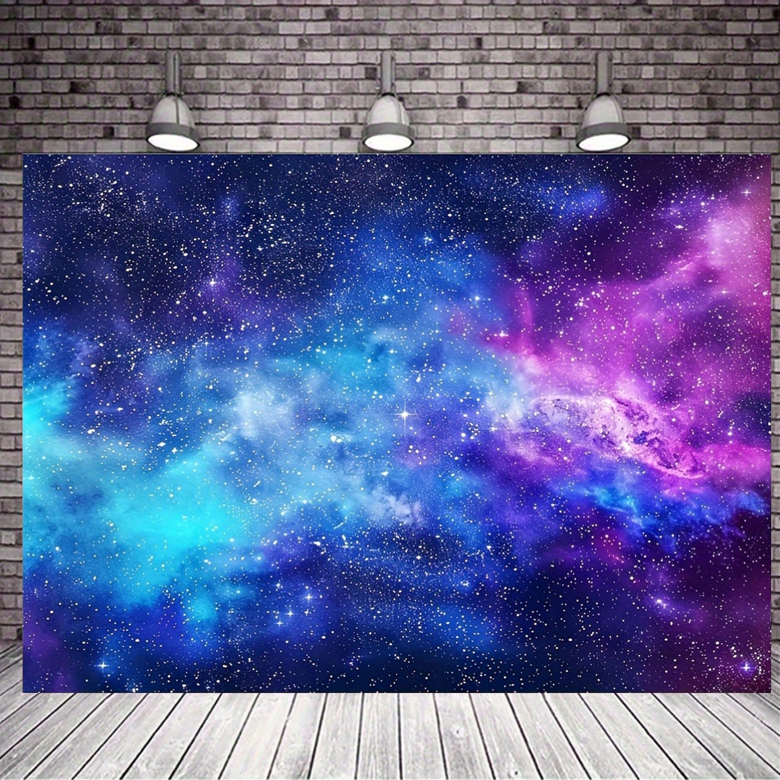 

Space Party Tapestry - & Photo Backdrop, Polyester Outer Space Decor For Shower & Events, 39x59 Or 70.8x90.5 Inches