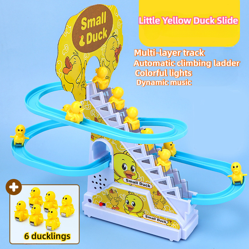 musical climbing ducks toy   duck slide track educational playset birthday gift halloween christmas thanksgiving childrens day new year present mixed colors plastic material details 4