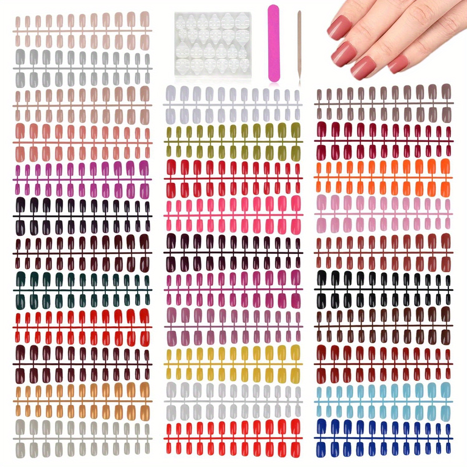 

Ebanku 769pcs Press-on Nails Set - Matte , Medium Square Shape, Abs Material, -resistant, Easy Application False Nails In 32 Vibrant Colors For Women & Girls - Diy Nail Art, Salon-quality Manicure Kit