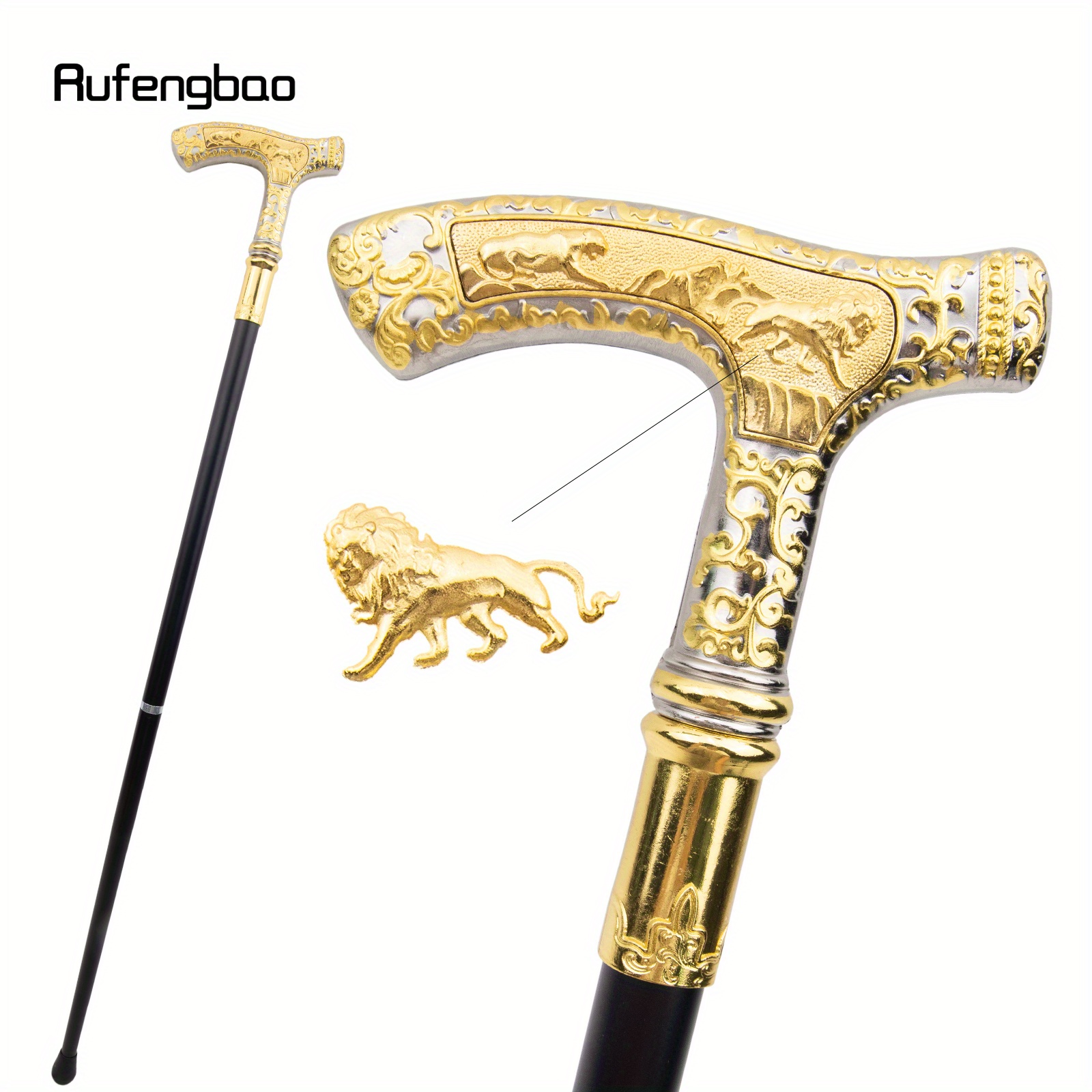 Lion Luxury Pattern Stick Party Fashion Elegant Stick Decorative Cospaly Cane Knob Crosier 89cm