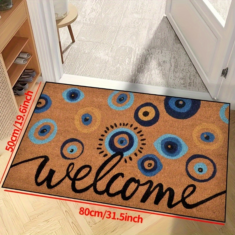 

Welcome Home Evil Eye Door Mat - Non-slip, Machine Washable Rug For Indoor/outdoor Use - Ideal For Entryway, Bedroom & Outdoor Decor - Unique Gift Idea