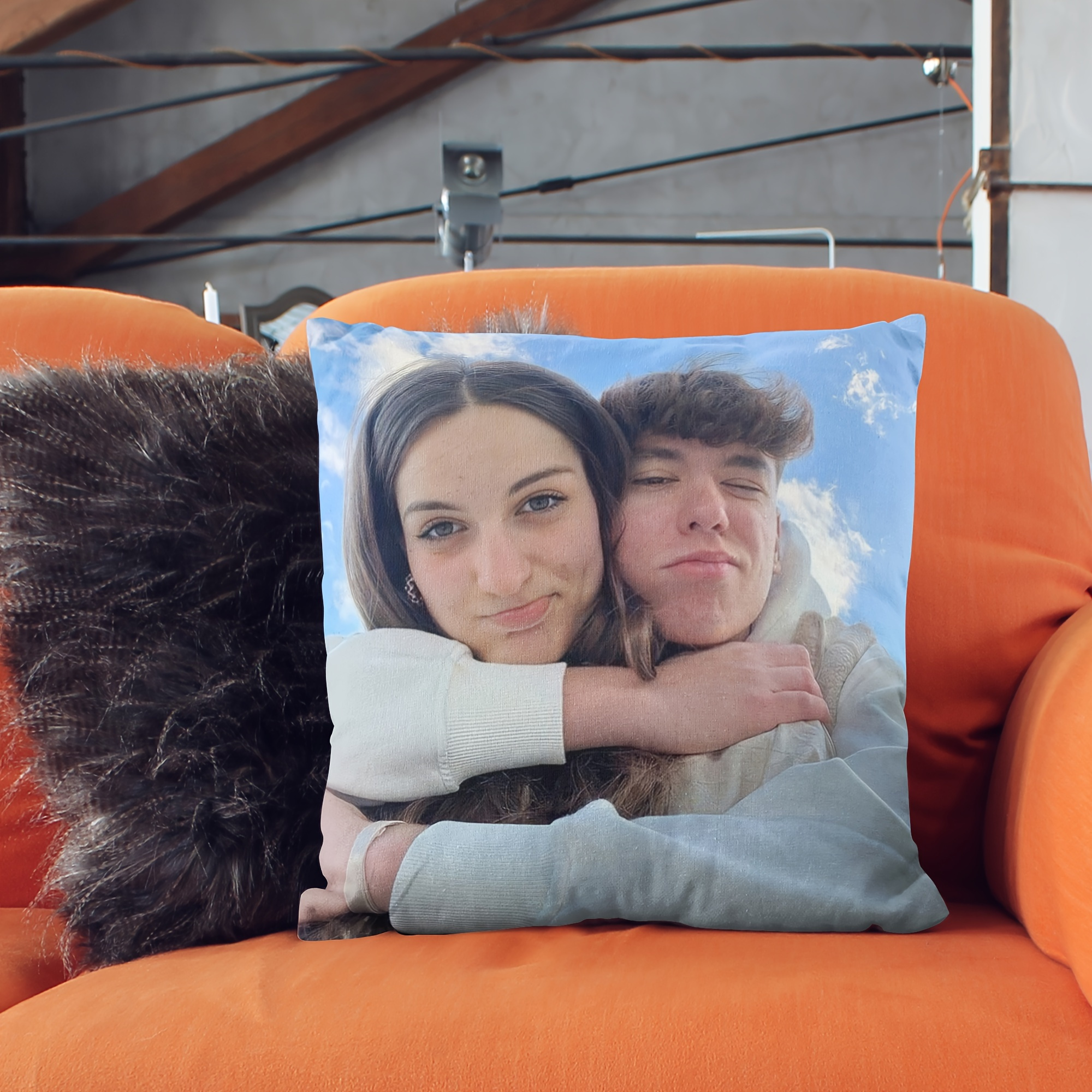 

Custom Photo Pillow Cover 18x18" - Personalized Short Plush, Single-sided Print, Zip Closure - Sofa, Living Room, Bedroom Decor - Machine Washable, No Insert