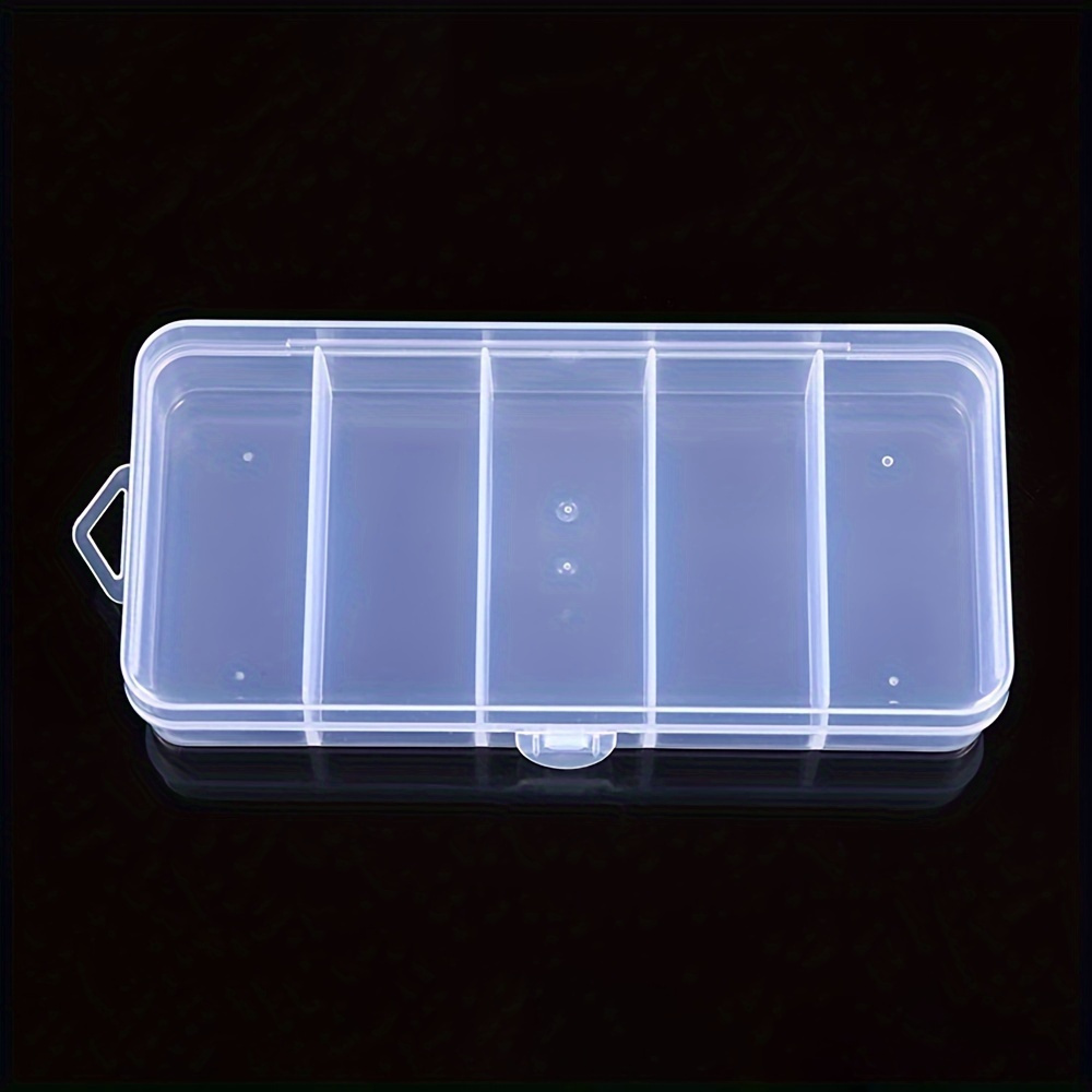 5-compartment Clear Plastic Organizer Box For Jewelry, , & Diy , Diy , Beading Storage, Beading&jewelry Making