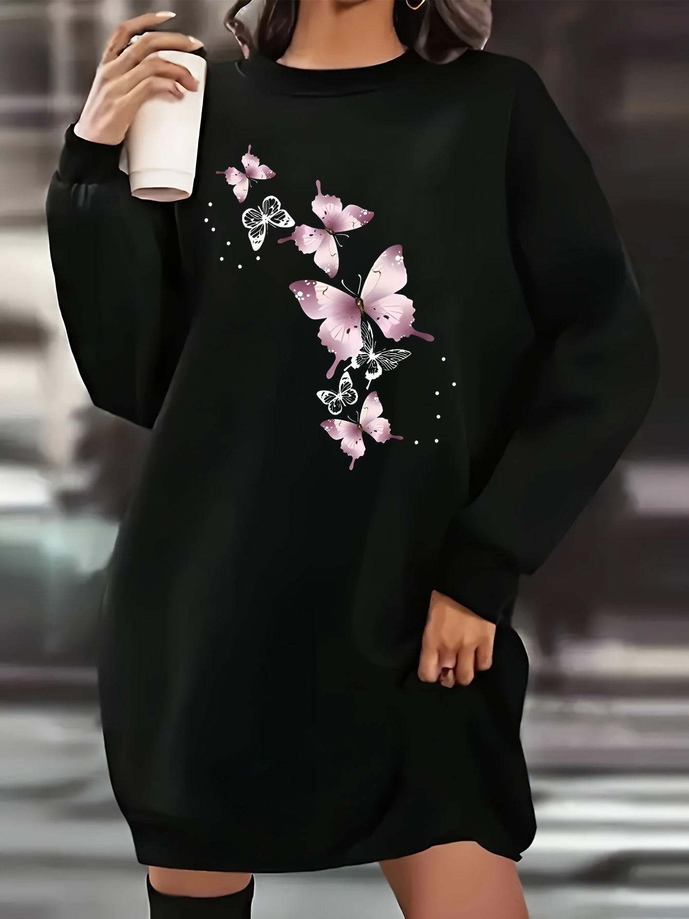 casual plus size black dress Effy Style main image 0