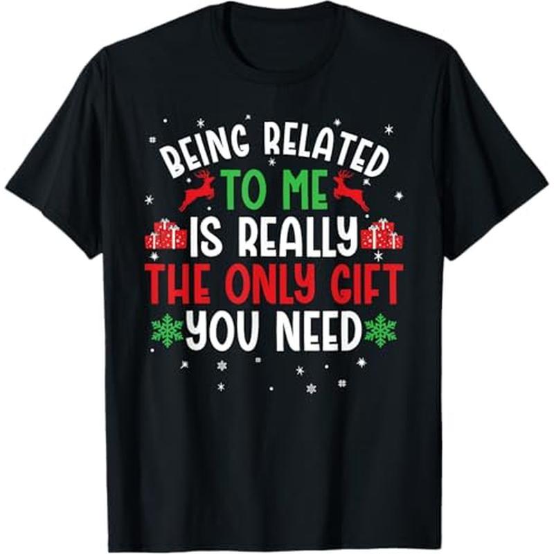 

Related To Me Christmas Couples T-shirt, Black, 100% Cotton, Gift For Men Dad Friends, S-xxxl