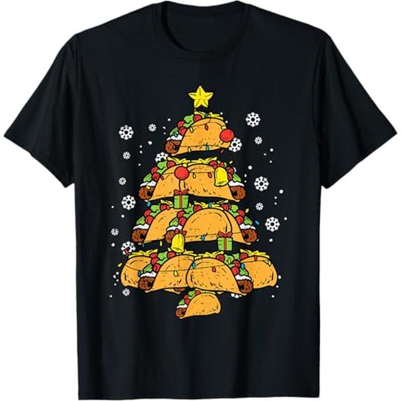 

Taco Christmas Tree T-shirt, Black, 100% Cotton, Gift For Men Dad Friends, S-xxxl