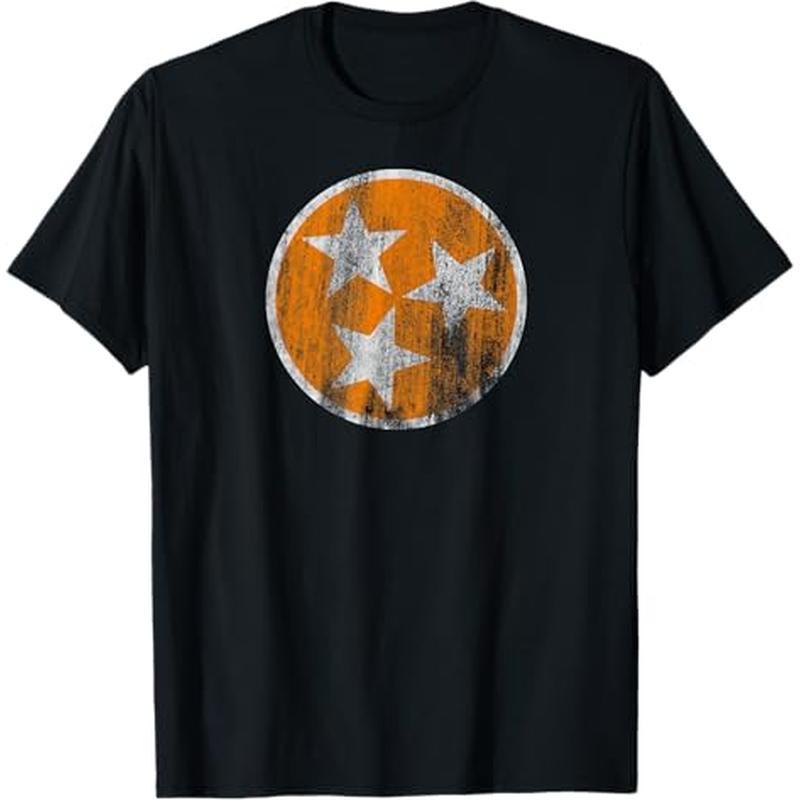 

Orange State Tri Stars Tennessee T-shirt, Black, 100% Cotton, Gift For Men Dad Friends, S-xxxl