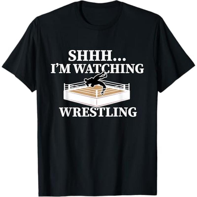 

I'm Watching Wrestling Wrestling Lover Gift T-shirt, Black, 100% Cotton, Gift For Men Dad Friends, S-xxxl