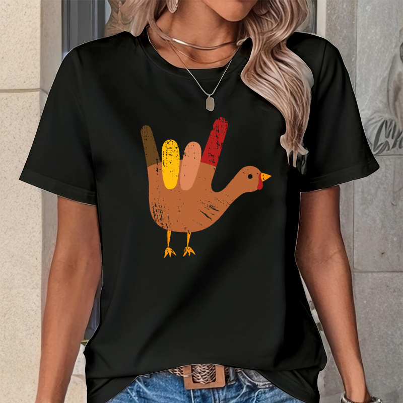 

Women's Turkey Graphic Tee - , Stretchy Polyester,