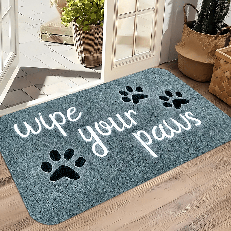 TEMU [ Product 1pc Dog Footprints Design Welcome Doormat -indoor And Outdoor Comfortable Carpets, For Kitchen, Home, Office, Laundry Room, Bathroom