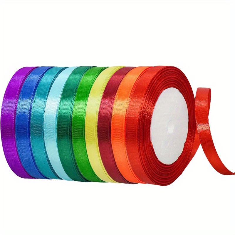 

10 Rolls Of Dark-colored Ribbon, 1cm/0.4 Inches, Double-sided Satin Ribbon For Gift Wrapping, Wedding Parties, Birthday Packaging, And Decoration.