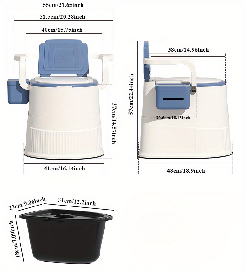 portable toilet for women and the elderly without power required hip friendly with load capacity for home bathrooms portable for indoor and outdoor use Product details 9