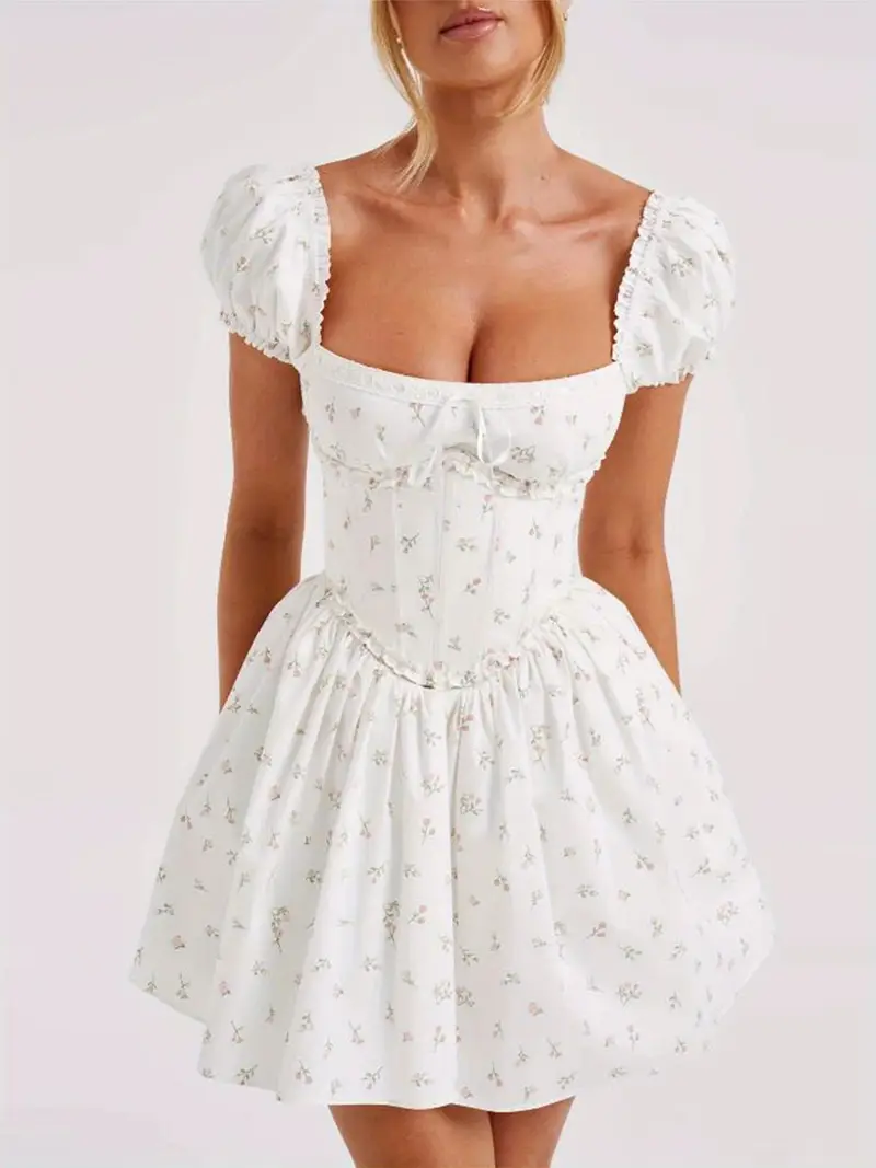 womens flowy corset mini dress shoulder ruffle a line - Temu womens flowy corset mini dress shoulder ruffle a line - Temu