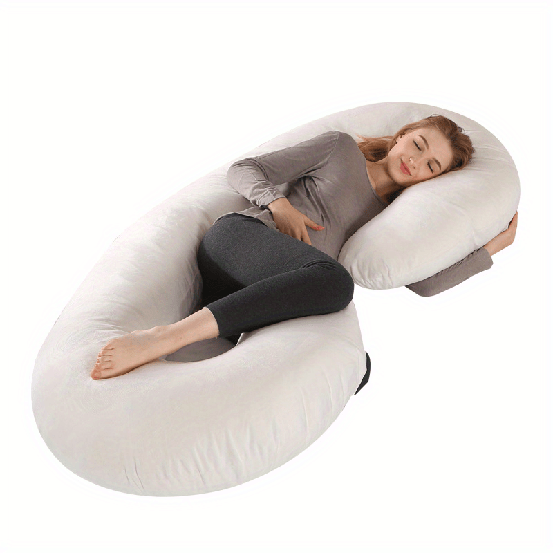 ultra soft c shaped maternity pillow with cooling   cover detachable washable full body support for comfortable sleep during pregnancy ideal gift for christmas halloween thanksgiving details 0