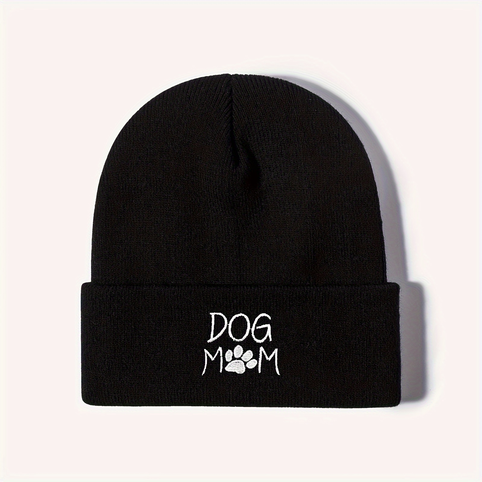 

Dog Mom Embroidered Beanie Cap, Skullies Theme, Hat For , 's - Washable