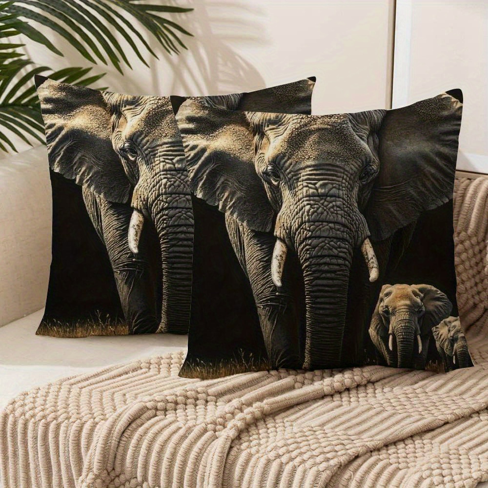 

Ynzllo0ord 2pcs Elephants Throw Pillow Pack Of 2 Short Plush Decorative Throw Pillow Covers For Sofa Living Room Outdoor