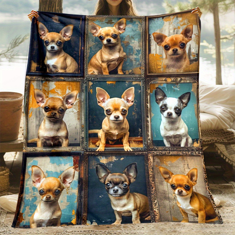 

Cozy Chihuahua-themed Flannel Throw Blanket - Soft, Lightweight & For All - Sofa, Bed, Travel & Camping - Unique Hd - Ideal Gift For Pet Lovers, Best For Christmas, Thanksgiving