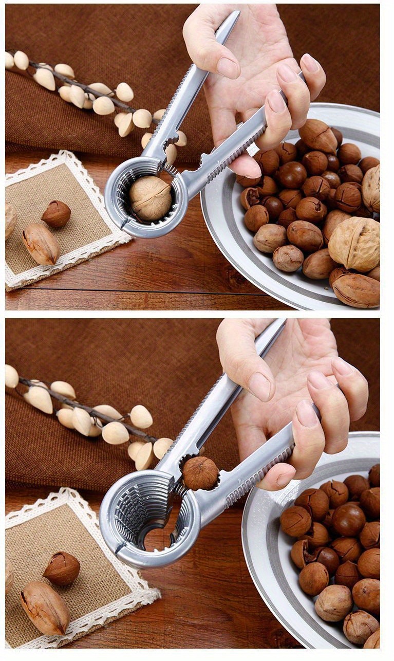 stainless   cracker set heavy duty walnut clamp pecan opener tool   crusher almond sheller multipurpose nutcracker kitchen gadget kit details 0