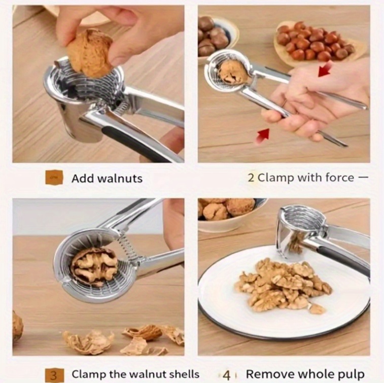 stainless   cracker set heavy duty walnut clamp pecan opener tool   crusher almond sheller multipurpose nutcracker kitchen gadget kit details 2