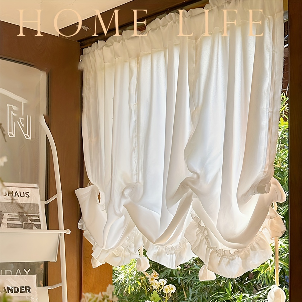 Luxury Velvet Wave Pattern Curtain - Light And , With Pole Mouth Design, Suitable For Kitchen And Living Room Decoration