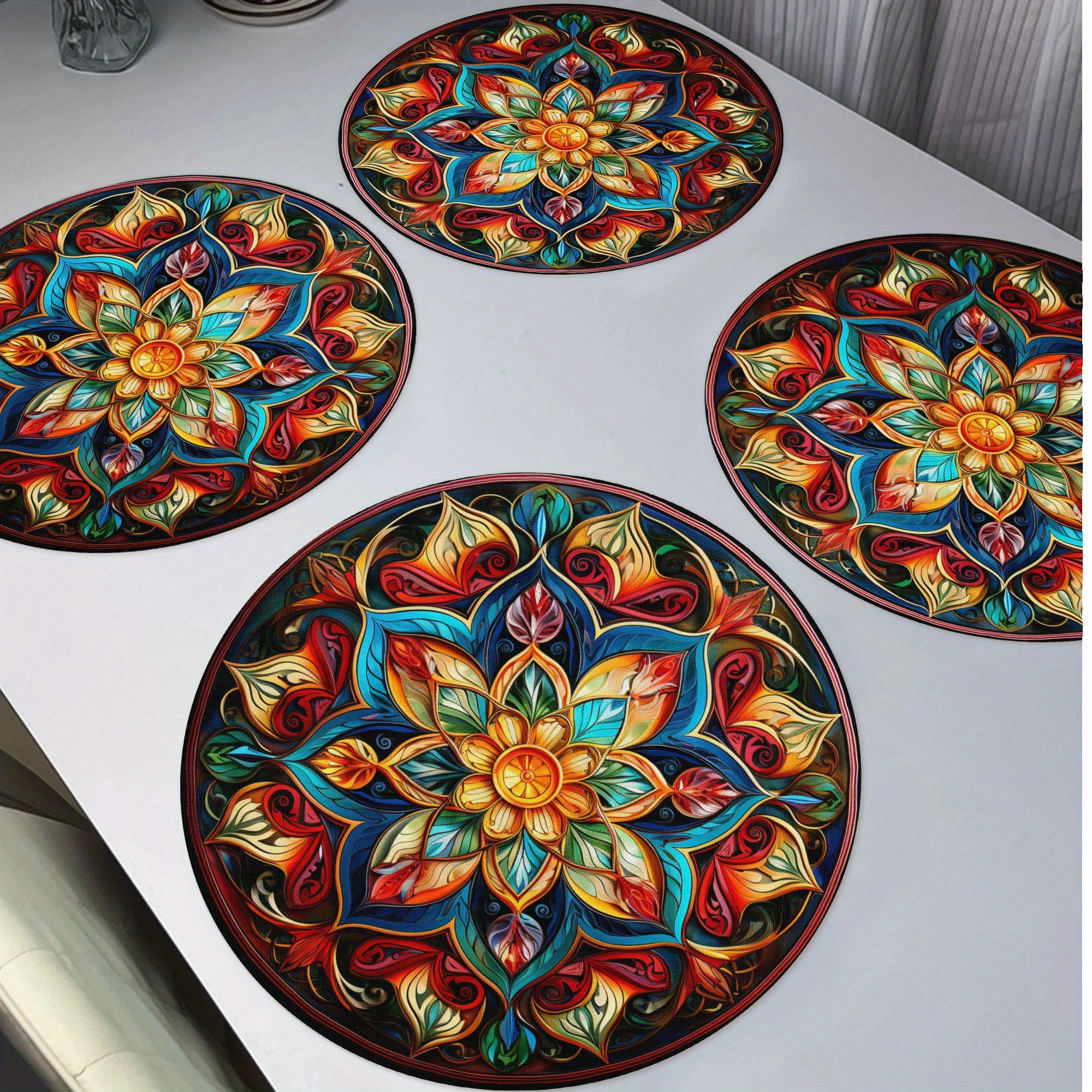 

4pcs Placemats, Boho And Style Washable Placemat, Kitchen Dining Desktop Decor, 15in, For Home Dinning Room And Restaurant, Home Supplies