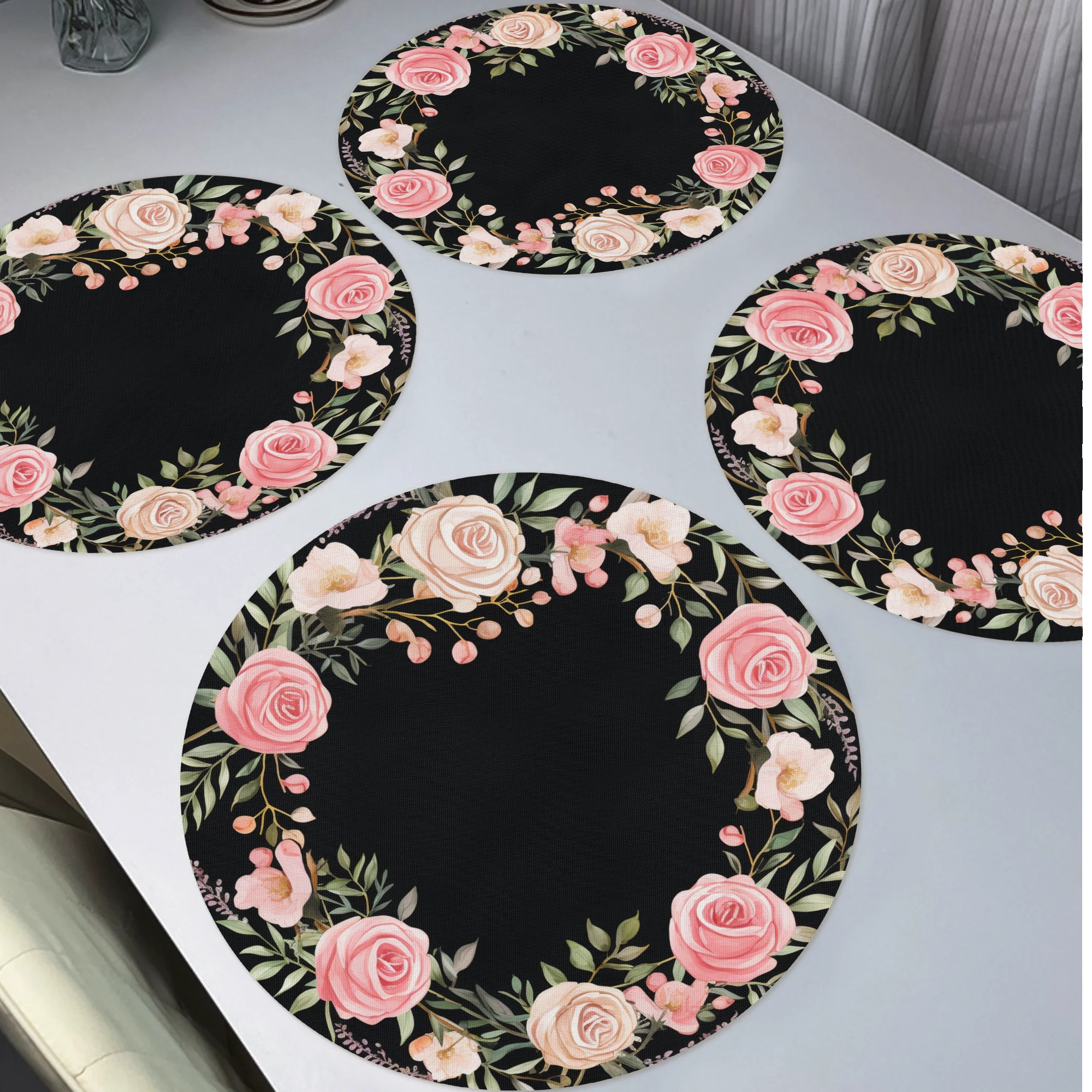 

4pcs Placemats, Ring Washable Placemat, Kitchen Dining Desktop Decor, 15in, For Home Dinning Room And Restaurant, Home Supplies