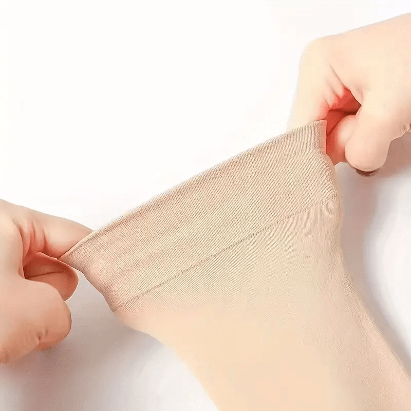 4 Pairs Women'S Sheer Ankle Socks, Non-Slip Transparent Toe Protector, Breathable Nylon, Knit Fabric, Polyamide 85%, Elastane 15%, Solid Color, Hand Wash - 100 g/m?