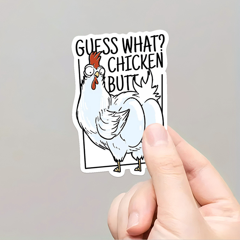 

Funny Chicken Butt Vinyl Decal, Humorous Reusable Semi-matte Sticker, Self-adhesive For Wood, Plastic, Glass, Metal, Ceramic - Waterproof Front Placement Decal